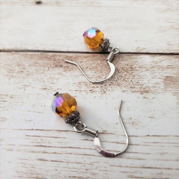 Crystal Collection Pre Owned Earrings Orange Drop Dangle Earrings - Picture 4 of 4